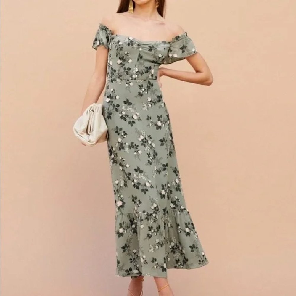 NWT Reformation Butterfly Dress in Verde - Size 6